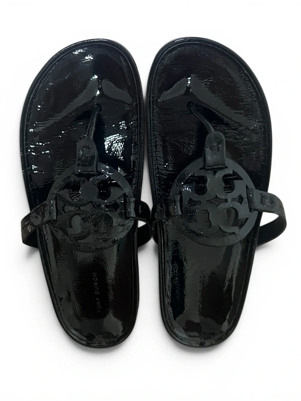 TORY BURCH Miller Cloud Lug Black Pink Leather Platform Sawtooth Sandals - Picture 3 of 16